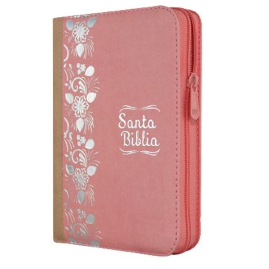 Imagen de BIBLIA RVR ROSA/BEIGE CON CIERRE