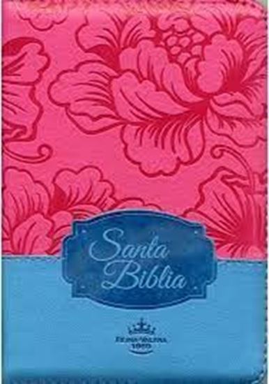 Imagen de SANTA BIBLIA RVR FUCSIA/AZUL CON CIERRE