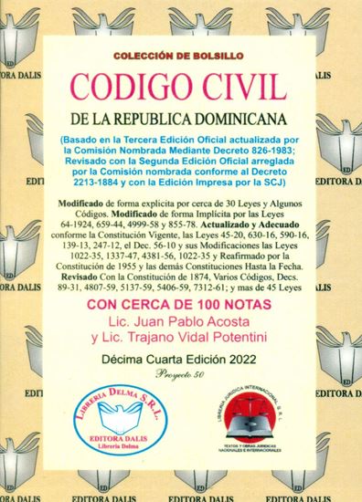 Imagen de CODIGO CIVIL DE LA REP. DOM. (BOLSILLO)