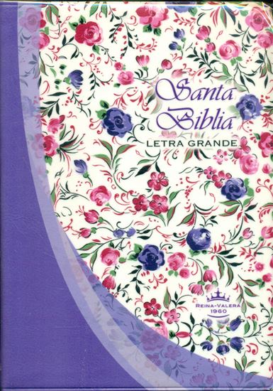 Imagen de SANTA BIBLIA LG. LILA CON FLORES (RVR)